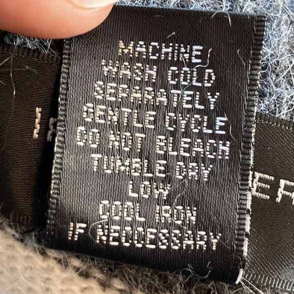 Iris Singer Sweater‎ Womens Large Striped Multicolor Angora Wool Blend - Picture 8 of 9